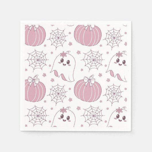 Pastellrosa Halloween Nahtloses Muster (3) Serviette (Vorderseite)