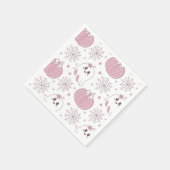 Pastellrosa Halloween Nahtloses Muster (3) Serviette (Ecke)
