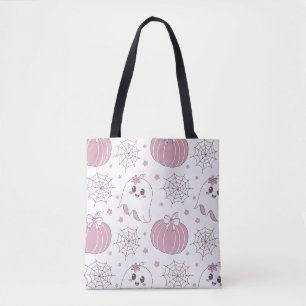 Pastellrosa Halloween Nahtloses Muster (3) Tasche
