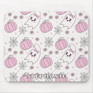 Pastellrosa Halloween Nahtloses Muster (4) Mousepad