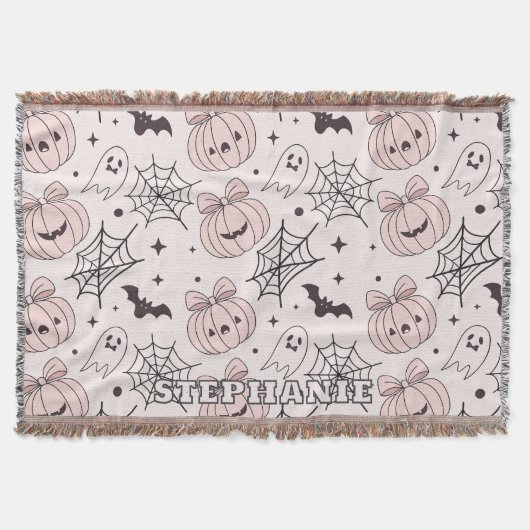 Pastellrosa Halloween Nahtloses Muster (5) Decke (Vorderseite)