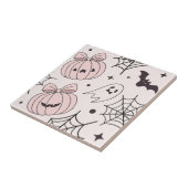 Pastellrosa Halloween Nahtloses Muster (5) Fliese (Seite)