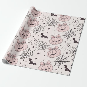 Pastellrosa Halloween Nahtloses Muster (5) Geschenkpapier