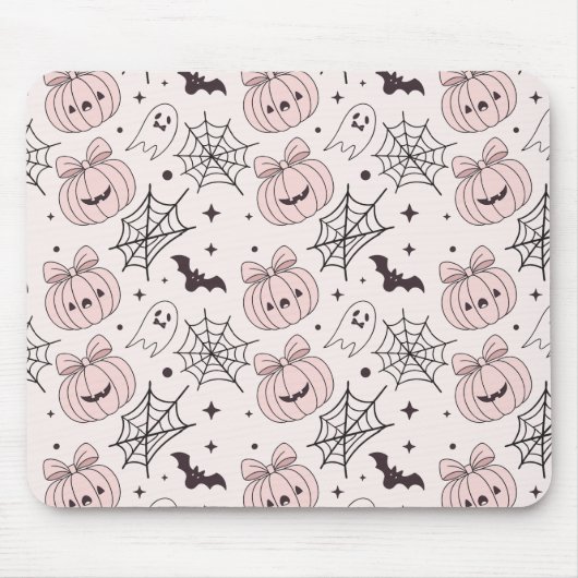 Pastellrosa Halloween Nahtloses Muster (5) Mousepad (Vorne)