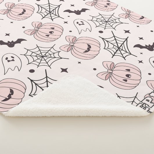 Pastellrosa Halloween Nahtloses Muster (5) Sherpadecke (3/4)