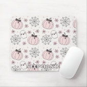 Pastellrosa Halloween Nahtloses Muster Mousepad (Mit Mouse)