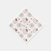 Pastellrosa Halloween Nahtloses Muster Serviette (Ecke)