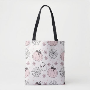 Pastellrosa Halloween Nahtloses Muster Tasche