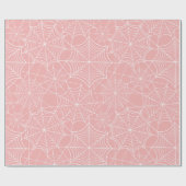 Pastellrosa-Halloween-Spinnennetz Geschenkpapier (Flach)