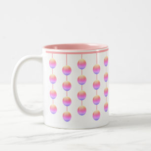 Pastellrosa hängende Kreise Zweifarbige Tasse