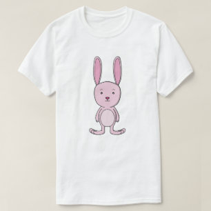 Pastellrosa-Hasen-Comicfigur T-Shirt