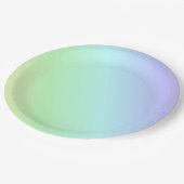 Pastellrosa, hellgrün bis zart rosa pappteller (Schrägansicht)