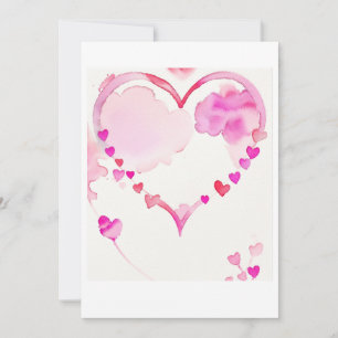 Pastellrosa Herzgirlande, Valentinstag-Dekoration Feiertagskarte