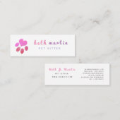 Pastellrosa Herzstillstand Mini Visitenkarte (Vorne/Hinten)