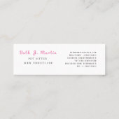 Pastellrosa Herzstillstand Mini Visitenkarte (Rückseite)