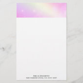 Pastellrosa Himmel mit gelbem Regenbogen Briefpapier (Vorderseite)