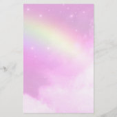 Pastellrosa Himmel mit gelbem Regenbogen Briefpapier (Rückseite)
