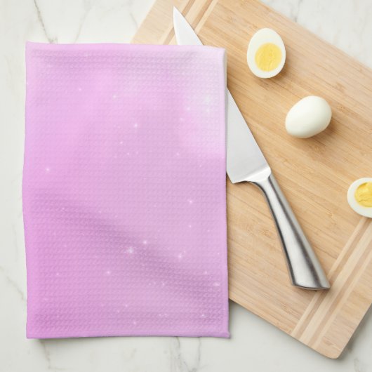 Pastellrosa Himmel mit gelbem Regenbogen Geschirrtuch (Viertel Falte)