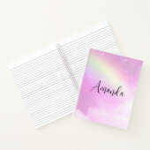 Pastellrosa Himmel mit gelbem Regenbogen Notizblock (Innenseite)