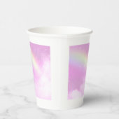 Pastellrosa Himmel mit gelbem Regenbogen Pappbecher (Rechts)