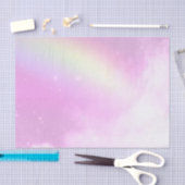 Pastellrosa Himmel mit gelbem Regenbogen Seidenpapier (Handwerk)
