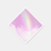Pastellrosa Himmel mit gelbem Regenbogen Serviette (Ecke)