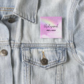 Pastellrosa Himmel mit Gelben Rainbow Bridesmaid Button (Beispiel)