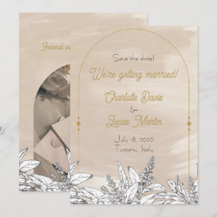 Pastellrosa Hochzeit Save-the-Date-Karte Einladung