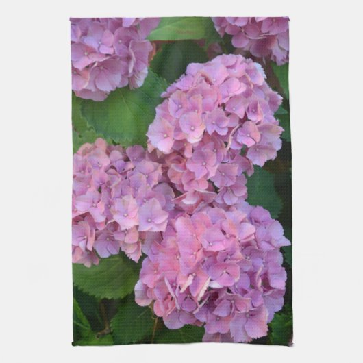 Pastellrosa Hortensia Hydrangea Blume Geschirrtuch (Vertikal)