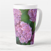 Pastellrosa Hortensia Hydrangea Blume Milchtasse (Rechte Ecke)