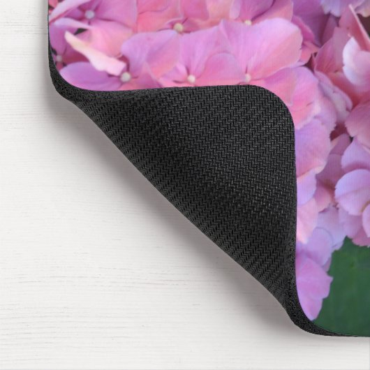 Pastellrosa Hortensia Hydrangea Blume Mousepad (Ecke)