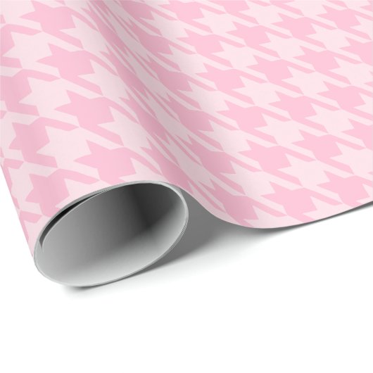Pastellrosa Houndstooth Geschenkpapier (Rolleneckpunkt)
