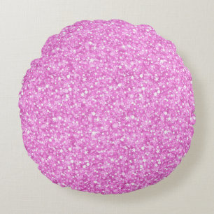 Pastellrosa Imitate Glitzer & Glitzern drucken Rundes Kissen