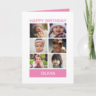 Pastellrosa individuelles Foto – Personalisierte G Karte