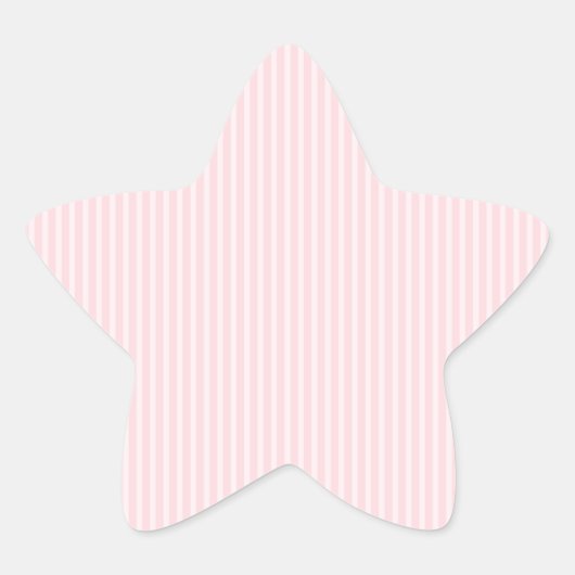 Pastellrosa Kandy Streifen. Stern-Aufkleber (Vorderseite)