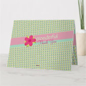 Pastellrosa Kariert mit Minzgrün Karte (Rückseite)