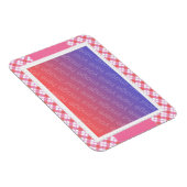 Pastellrosa Karierte Foto-Rahmenmagnete Magnet (Rechte Seite)