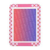 Pastellrosa Karierte Foto-Rahmenmagnete Magnet (Vertikal)