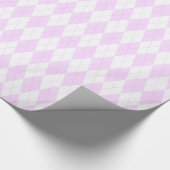 Pastellrosa-kariertes Rauten-Muster Geschenkpapier (Ecke)