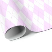 Pastellrosa-kariertes Rauten-Muster Geschenkpapier (Rolleneckpunkt)
