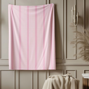 Pastellrosa Kariertes wirbeln Gemütlich Akzent Fleecedecke