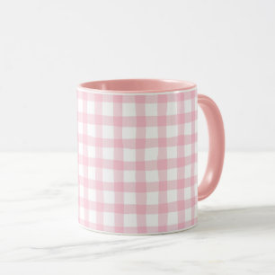 Pastellrosa Karo – Weiches ästhetisches Nahtloses Tasse