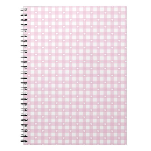 Pastellrosa Karos Notizblock (Vorderseite)