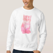 Pastellrosa-Katzen-Sweatshirt Sweatshirt (Vorderseite)