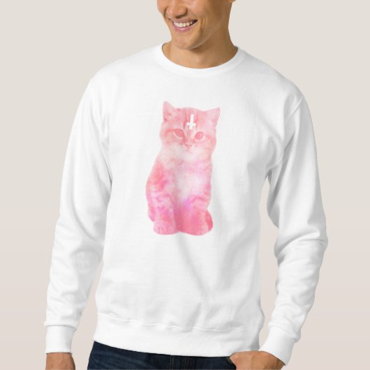 Pastellrosa-Katzen-Sweatshirt Sweatshirt (Vorderseite)