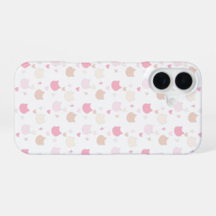 Pastellrosa Kawaii Katzen-Herzen-Sterne-Handytasch iPhone 16 Hülle