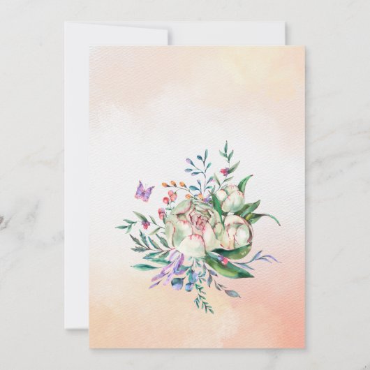 Pastellrosa Kinderpferd mit Mutter-Baby-Dusche Einladung (Rückseite)