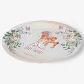 Pastellrosa Kinderpferd mit Mutter-Baby-Dusche Pappteller (Schrägansicht)