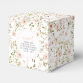 Pastellrosa kleine Wildblume Babydusche Geschenkschachtel (Rückseite)