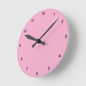Pastellrosa Knopf Runde Wanduhr (Winkel)